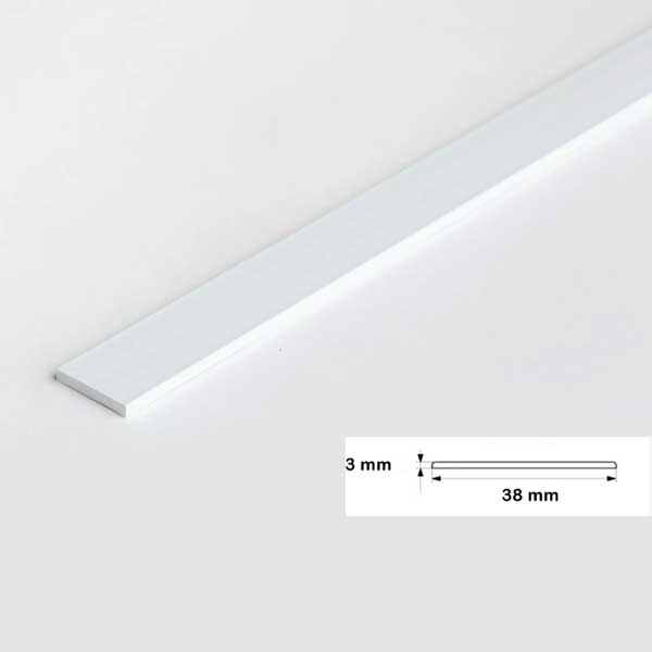 1 Metre PVC Durable Flat Bar Door Strips in Multiple Sizes