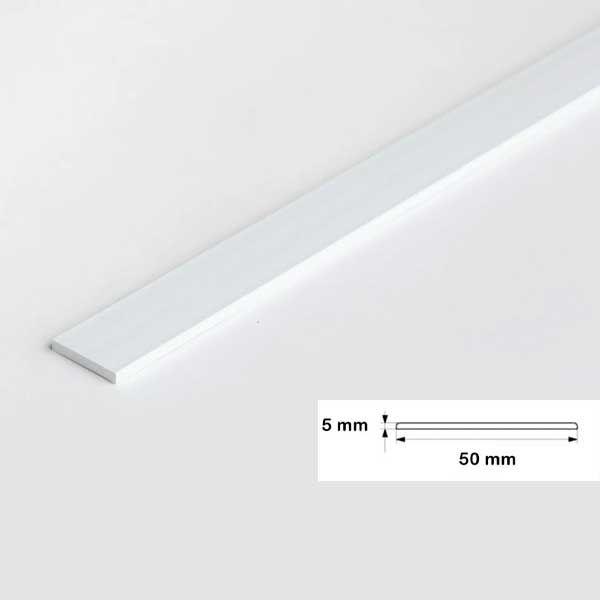 1 Metre PVC Durable Flat Bar Door Strips in Multiple Sizes