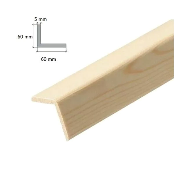 2.4m Pine Corner Angle Wooden Timber Edging Trim Moulding Beading