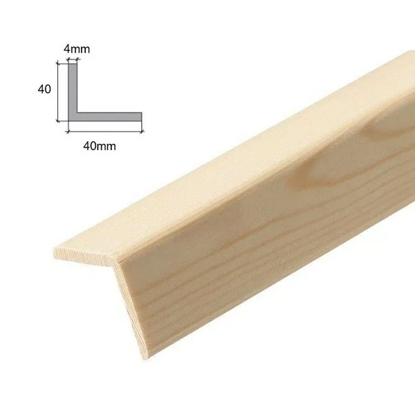 2.4m Pine Corner Angle Wooden Timber Edging Trim Moulding Beading