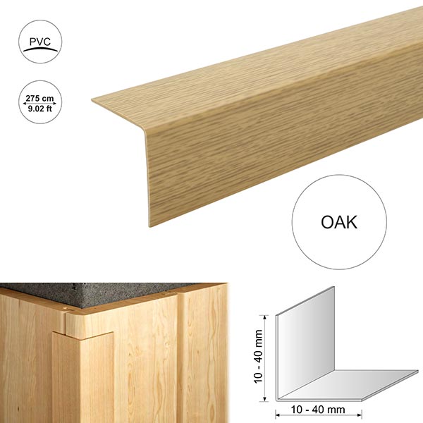 2.75m Wood Effect Plastic Pvc Corner 90 Degree Angle Trim