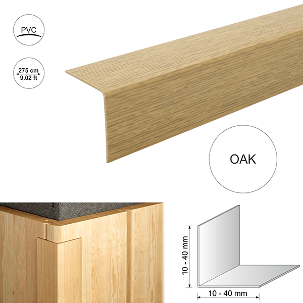 2.75m Wood Effect Plastic Pvc Corner 90 Degree Angle Trim