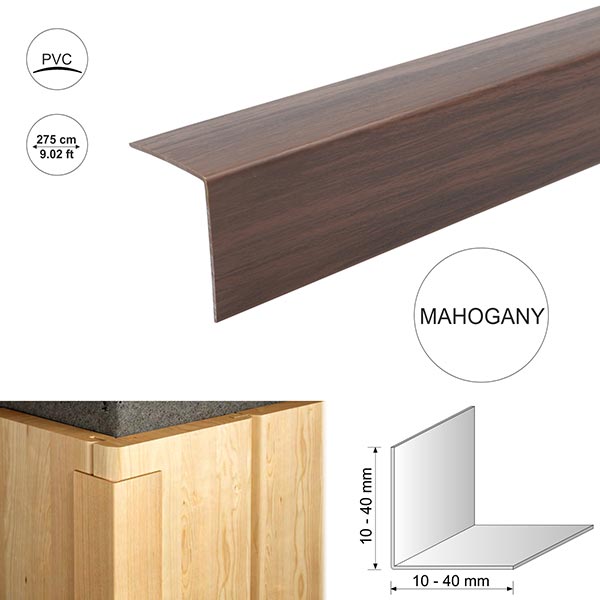 2.75m Wood Effect Plastic Pvc Corner 90 Degree Angle Trim