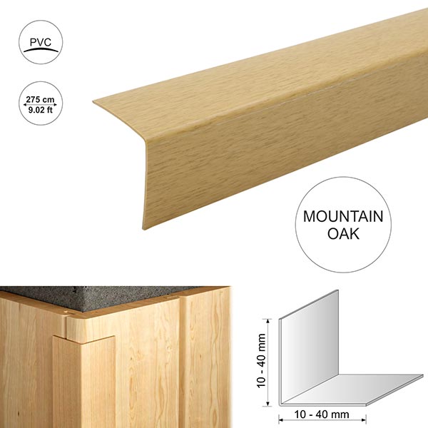 2.75m Wood Effect Plastic Pvc Corner 90 Degree Angle Trim