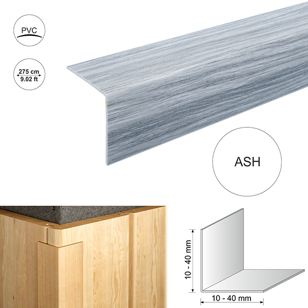 2.75m Wood Effect Plastic Pvc Corner 90 Degree Angle Trim
