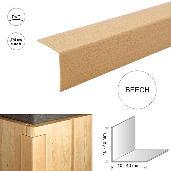 2.75m Wood Effect Plastic Pvc Corner 90 Degree Angle Trim