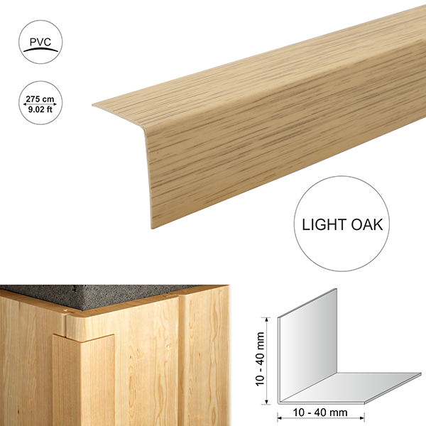 2.75m Wood Effect Plastic Pvc Corner 90 Degree Angle Trim