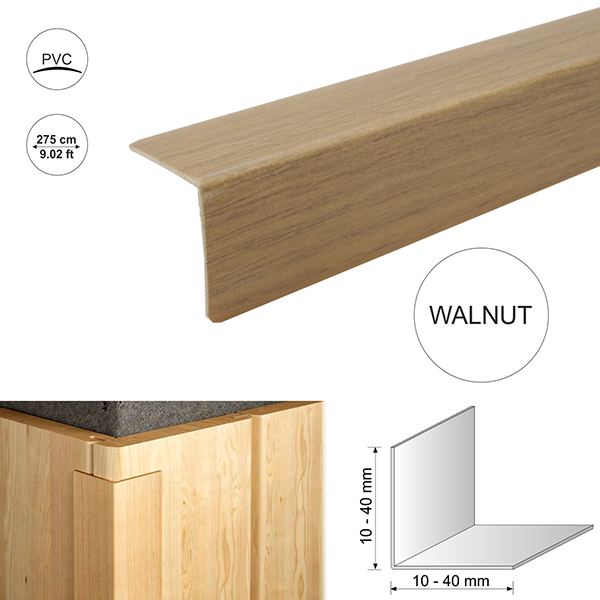 2.75m Wood Effect Plastic Pvc Corner 90 Degree Angle Trim
