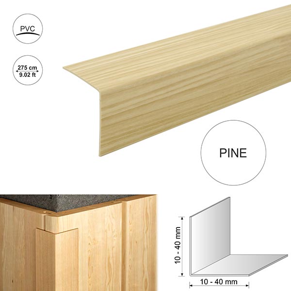 2.75m Wood Effect Plastic Pvc Corner 90 Degree Angle Trim