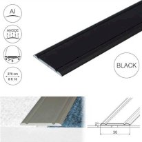 30mm Wide Aluminium Flat Door Threshold Self Adhesive For Wooden, Laminate, Carpet Vinyl Flooring