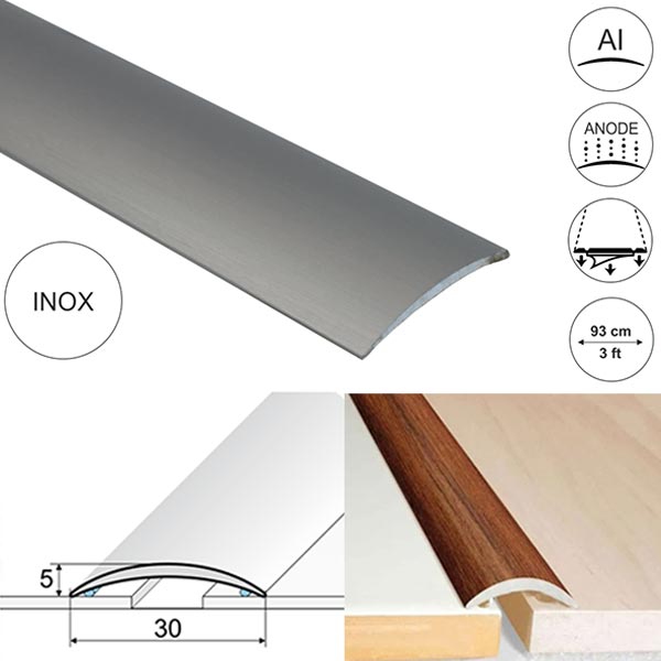 30mm Wide Anodised Aluminium Self Adhesive Door Threshold  floor trim