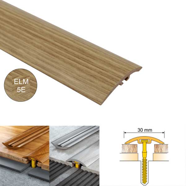 30mm Wide PVC door floor trim for wooden, laminate, carpet, vinyl or tiled floors