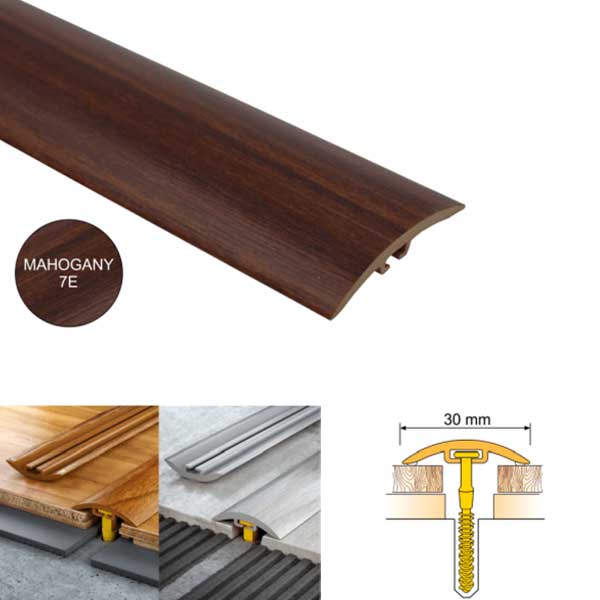 30mm Wide PVC door floor trim for wooden, laminate, carpet, vinyl or tiled floors