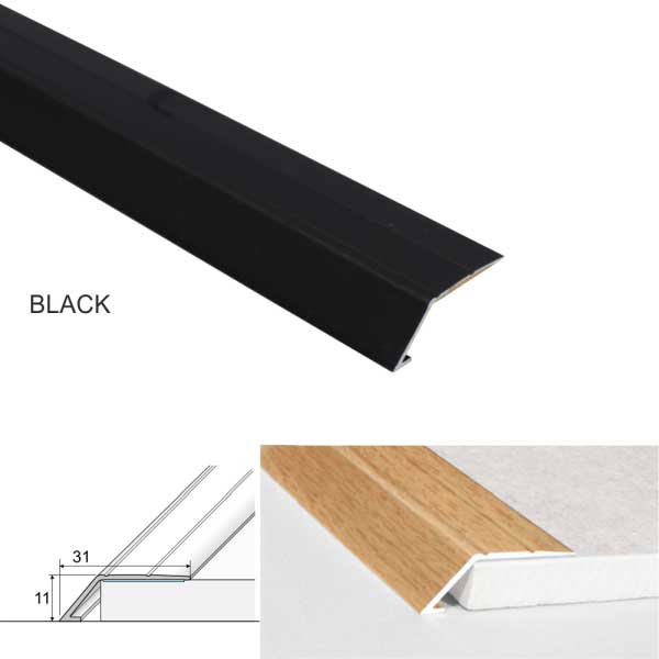 31mm Wide Aluminium Door Thresholds Ramp Self Adhesive For Connecting Wooden, Laminate, Carpet, Vinyl Floors