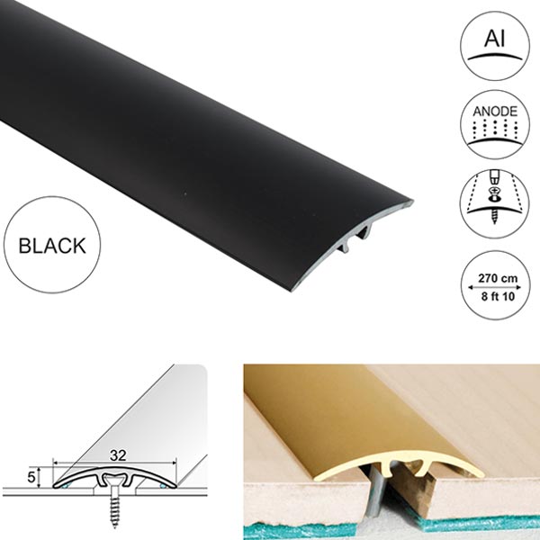 32mm Wide Aluminium Door Thresholds for Wooden & Laminate Floor