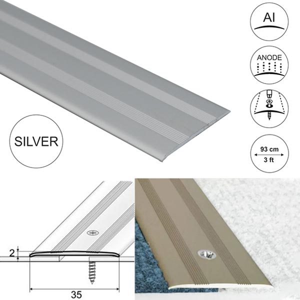35mm Wide Heavy Duty Aluminum Door Threshold For Carpet Floor