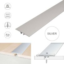 36mm Wide Aluminium Flat Door Threshold A68 Anodised Profile