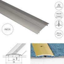 36mm Wide Aluminum Twin Grip Joining Carpet to Carpet Threshold Strip