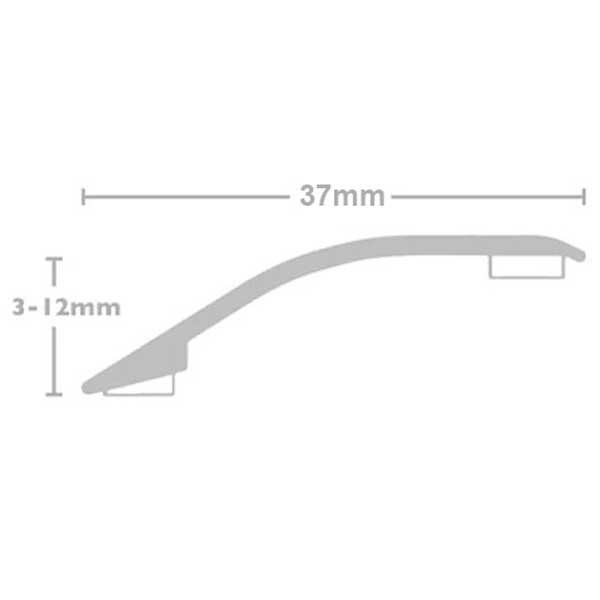 37mm Ramp Reducer Stick Down Thr'eshold Door Bars Profile Edge Strip For Laminate, Vinyl & Tile