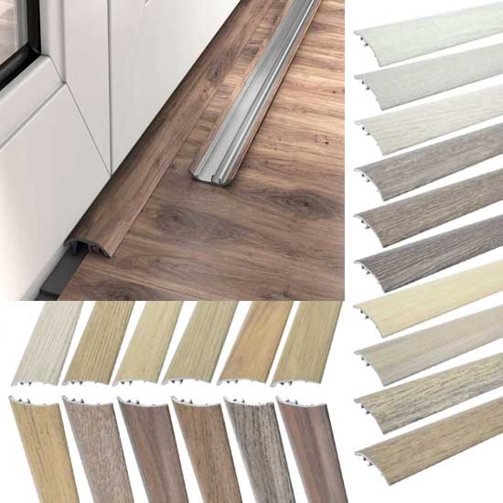 37mm Self Adhesive Aluminium Door Threshold Strip 4-in-1 Multi-Purpose Trim 