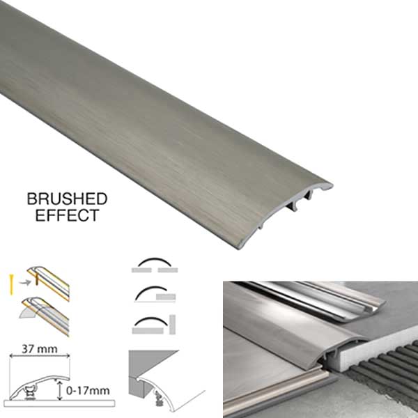 37mm Wide Aluminium Door Bar floor Trim Threshold Cover Strip T bar Adjustable