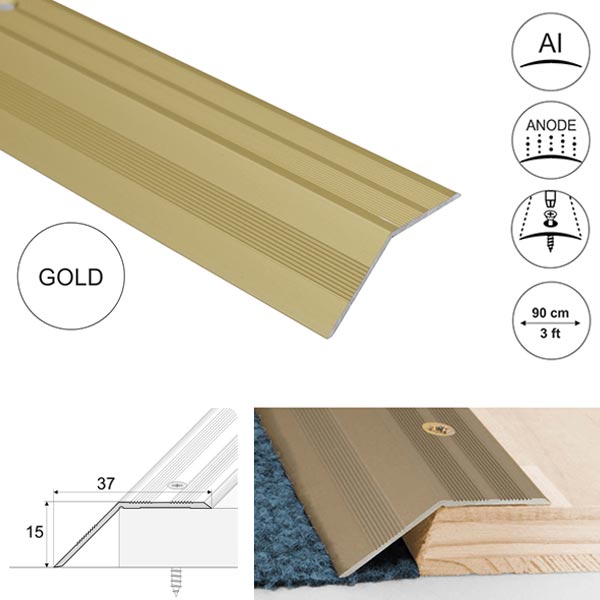 37mm Wide Non Slip Aluminium Door Floor Trim Carpet Thresholds Ramp