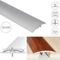 40mm Anodised Aluminium Door Threshold for connecting wooden, laminate, carpet, vinyl or tiled floors