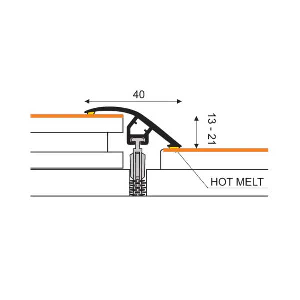 40mm UPVC Wood Effect Door Threshold Ramp