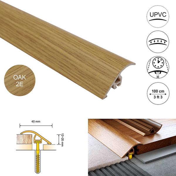40mm UPVC Wood Effect Door Threshold Ramp