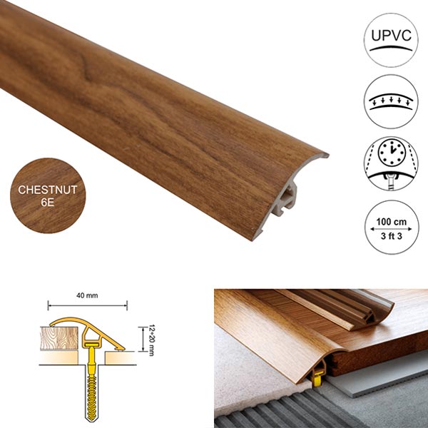 40mm UPVC Wood Effect Door Threshold Ramp
