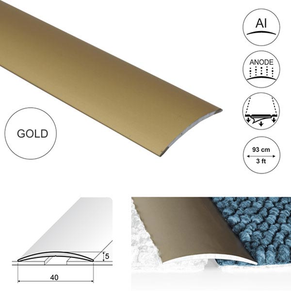 40mm Wide Self Adhesive Aluminium Door Thresholds For Connecting Wooden Or Carpet Floors