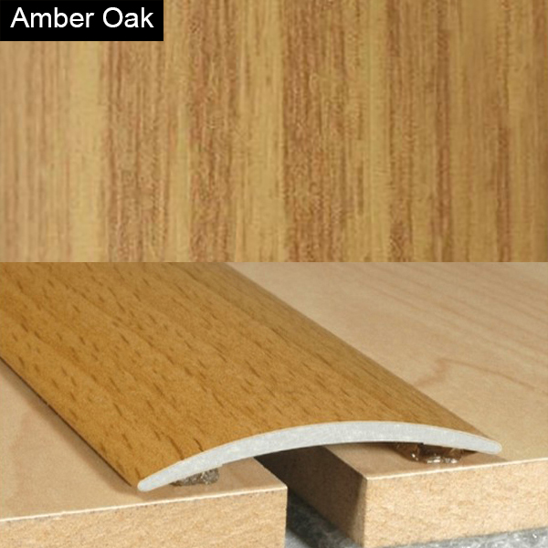 40mm Wood Effect Aluminium Door Floor Bar Edge Trim Threshold Self Adhesive