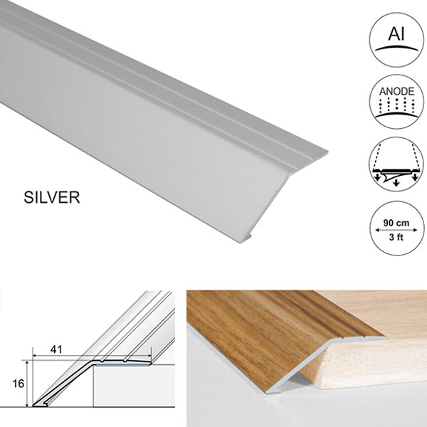 41mm Wide Anti-Slip Aluminium Door Thresholds Ramp Self Adhesive