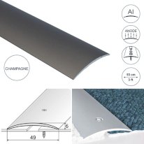 Aluminium Door Trim 49mm – Wood to Carpet Floor Joiner