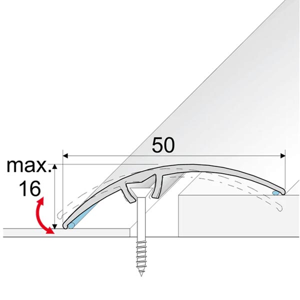 50mm Heavy Duty Aluminium Wood Effect Door Threshold Strip – No Visible Screws