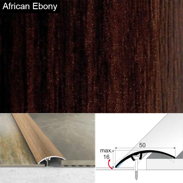 50mm Heavy Duty Aluminium Wood Effect Door Threshold Strip – No Visible Screws