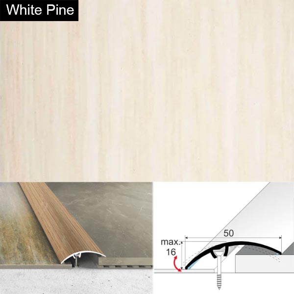50mm Heavy Duty Aluminium Wood Effect Door Threshold Strip – No Visible Screws
