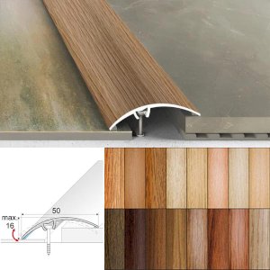 50mm Heavy Duty Aluminium Wood Effect Door Threshold Strip – No Visible Screws