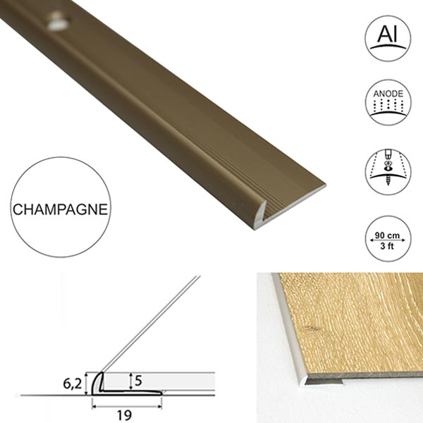 5mm Flooring Aluminium Door Thresholds for Luxury Click Vinyl Flooring