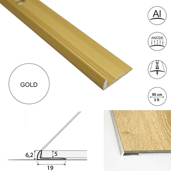 5mm Flooring Aluminium Door Thresholds for Luxury Click Vinyl Flooring