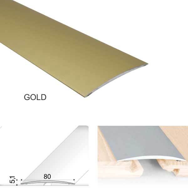 80mm Wide Anodised Aluminium Self Adhesive Door Threshold Floor Trim