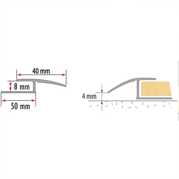 Aluminium Door Edging Floor Trim-Threshold- Zet O Profile