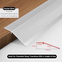 Aluminum Floor Transition Strips Flooring Reducer,  2mm Thick Threshold Ramp Tile Laminate