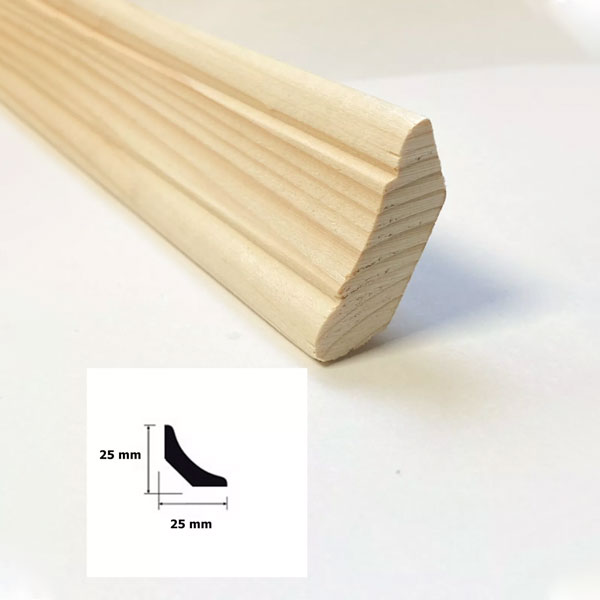 Decorative Pine Scotia Moulding Beading 1m Long Trim Wooden Timber Edging
