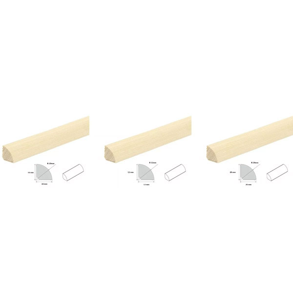 Pine Quadrant Decorative Trim Beading Wood Moulding Flooring Edging 