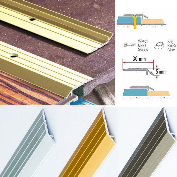 Door Threshold Ramp / 5mm Anodised Aluminium Door Threshold Ramp Floor Bar Edge Trim