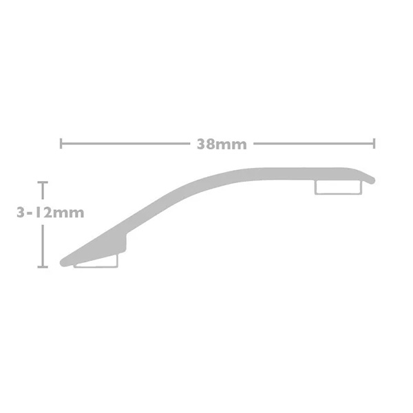 38mm Ramp Reducer Stick Down Thr'eshold Door Bars Profile Edge Strip For Laminate, Vinyl & Tile