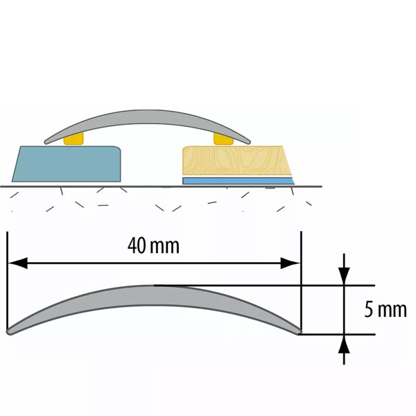 Self Adhesive Anodised Aluminium Door Bar Edge Floor Trim Threshold