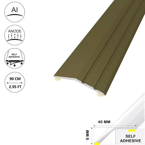 Self Adhesive Anodised Aluminium Door Floor Bar Edge Trim Threshold Ramp