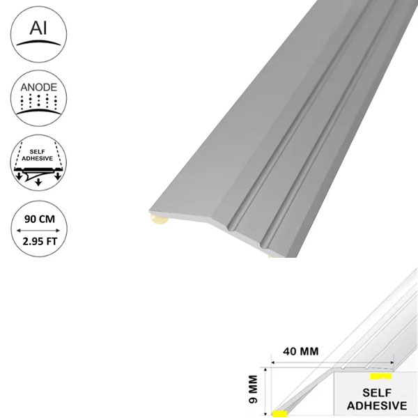 Self Adhesive Anodised Aluminium Door Floor Bar Edge Trim Threshold Ramp
